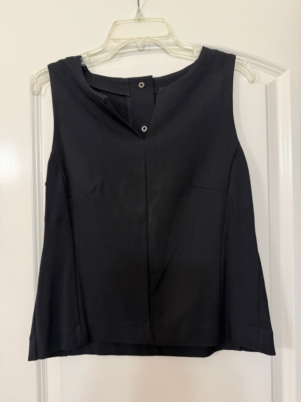 CAbi Black Sleeveless Notch-Neck Tank Top